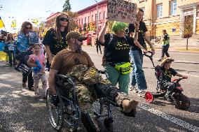 March Marking The Upcoming Defenders Of Ukraine Day In Kyiv