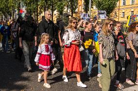 March Marking The Upcoming Defenders Of Ukraine Day In Kyiv