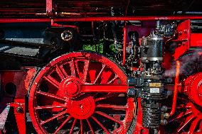 Large German Steam Locomotives Running In Nijmegen.