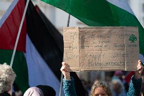 Protest Continues In Bonn Against Israel Attack In Lebanon