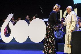 Pope Francis Meets The Students Of Louvain University - Belgium