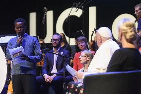 Pope Francis Meets The Students Of Louvain University - Belgium