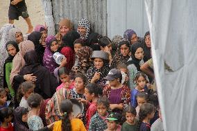 People Get Food Relief In Jabalia Refugee Camp - Gaza