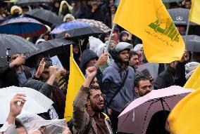 Iran Reaction Protest Against Killing of Hassan Nasrallah