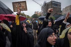 Iran Reaction Protest Against Killing of Hassan Nasrallah