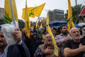 Iran Reaction Protest Against Killing of Hassan Nasrallah