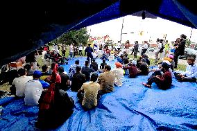 International Students Protest In Brampton, Canada, On September 28, 2024.