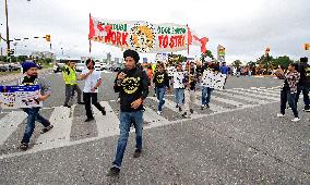 International Students Protest In Brampton, Canada, On September 28, 2024.