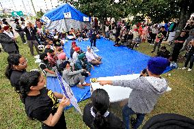 International Students Protest In Brampton, Canada, On September 28, 2024.