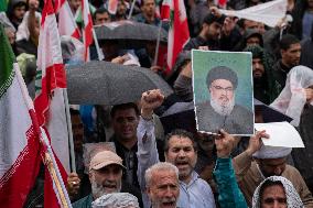 Iran Reaction Protest Against Killing of Hassan Nasrallah