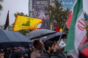 Iran Reaction Protest Against Killing of Hassan Nasrallah