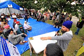 International Students Protest In Brampton, Canada, On September 28, 2024.