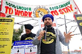 International Students Protest In Brampton, Canada, On September 28, 2024.