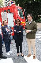 Rachida Dati Visits Malar Fire Station - Paris