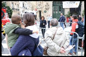 Rachida Dati Visits Malar Fire Station - Paris