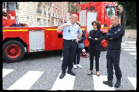 Rachida Dati Visits Malar Fire Station - Paris