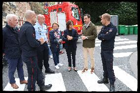 Rachida Dati Visits Malar Fire Station - Paris