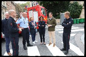 Rachida Dati Visits Malar Fire Station - Paris