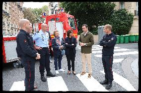 Rachida Dati Visits Malar Fire Station - Paris