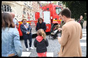 Rachida Dati Visits Malar Fire Station - Paris