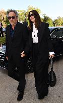 Tim Burton and Monica Bellucci at wedding of Luigi Buffon and Ilaria D'Amico - Lucca