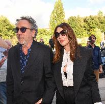 Tim Burton and Monica Bellucci at wedding of Luigi Buffon and Ilaria D'Amico - Lucca