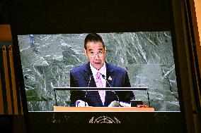 Thailand Foreign Minister Maris Sangiampongsa Addresses The UN General Assembly