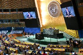 Thailand Foreign Minister Maris Sangiampongsa Addresses The UN General Assembly