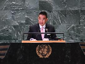 Thailand Foreign Minister Maris Sangiampongsa Addresses The UN General Assembly