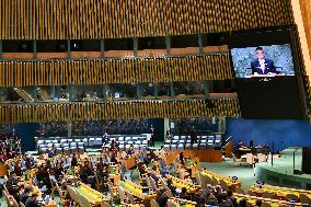 Thailand Foreign Minister Maris Sangiampongsa Addresses The UN General Assembly