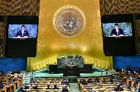 Thailand Foreign Minister Maris Sangiampongsa Addresses The UN General Assembly