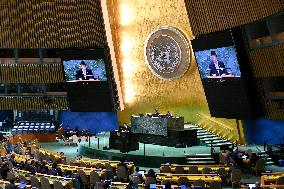 Thailand Foreign Minister Maris Sangiampongsa Addresses The UN General Assembly