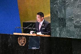 Thailand Foreign Minister Maris Sangiampongsa Addresses The UN General Assembly