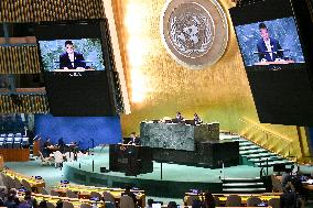 Thailand Foreign Minister Maris Sangiampongsa Addresses The UN General Assembly