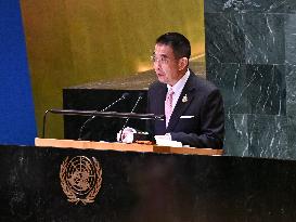 Thailand Foreign Minister Maris Sangiampongsa Addresses The UN General Assembly