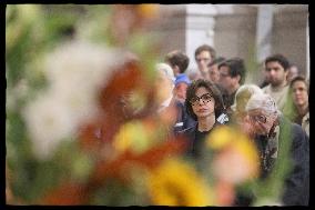 Rachida Dati at a mass Rachida Dati during a mass at Saint Francois Xavier's Church - Paris