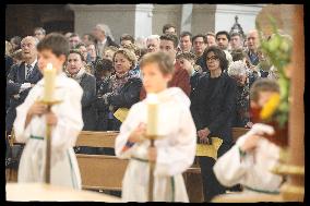 Rachida Dati at a mass Rachida Dati during a mass at Saint Francois Xavier's Church - Paris