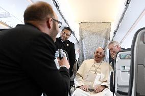 Pope Francis Speaks To Press Aboard Plane - Belgium