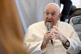 Pope Francis Speaks To Press Aboard Plane - Belgium