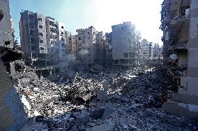 Beirut's southern suburb after Israeli airstrikes