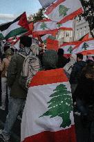 Pro Lebanon And Palestine Protest - Berlin