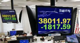 Tokyo stocks plunge