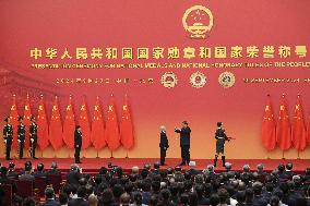 Xi at medal ceremony