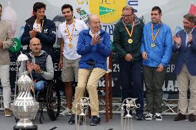 King Juan Carlos I El Corte Ingles Master Regatta trophies Presentation - Sanxenxo