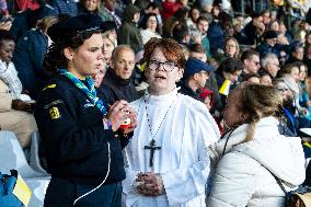 Pope Francis Leads Mass At King Baudouin Stadium - Brussels