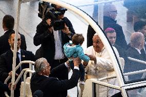 Pope Francis Leads Mass At King Baudouin Stadium - Brussels