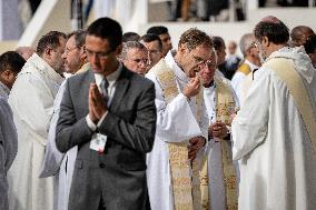 Pope Francis Leads Mass At King Baudouin Stadium - Brussels