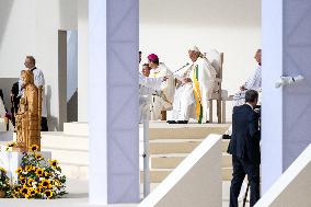 Pope Francis Leads Mass At King Baudouin Stadium - Brussels