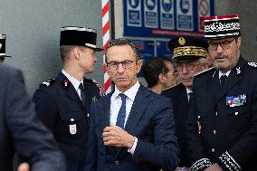 Michel Barnier and Bruno Retailleau at 130th "Congres National des Sapeurs-Pompiers de France" - Macon