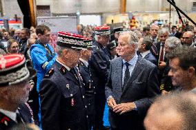 Michel Barnier and Bruno Retailleau at 130th "Congres National des Sapeurs-Pompiers de France" - Macon